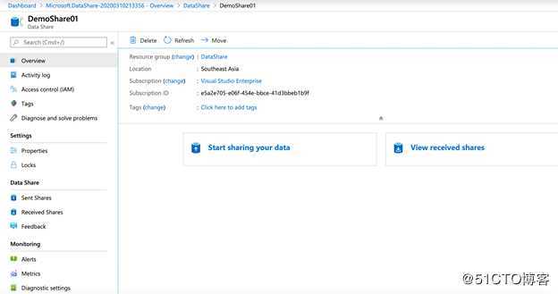 使用Azure Data Share 共享数据