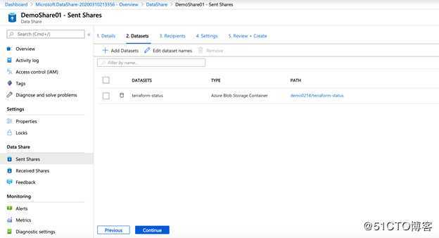 使用Azure Data Share 共享数据