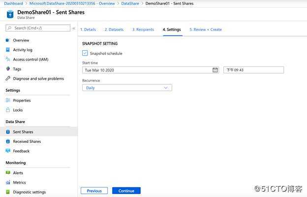 使用Azure Data Share 共享数据