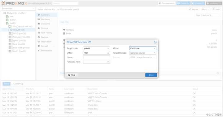 Proxmox VE 6.1从零带你了解之--虚拟机Clone