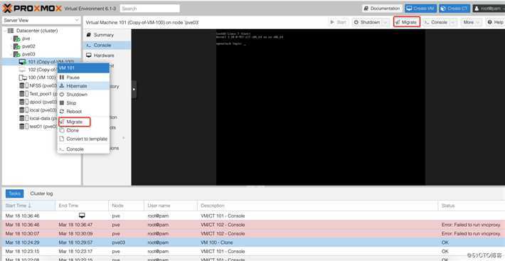 Proxmox VE 6.1从零带你了解之--虚拟机迁移(Migrate)