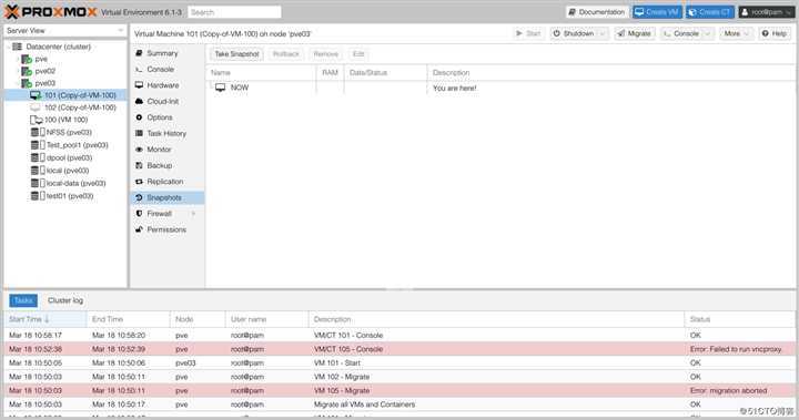 Proxmox VE 6.1从零带你了解之--虚拟机快照