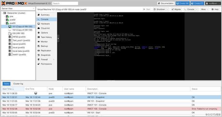 Proxmox VE 6.1从零带你了解之--虚拟机快照