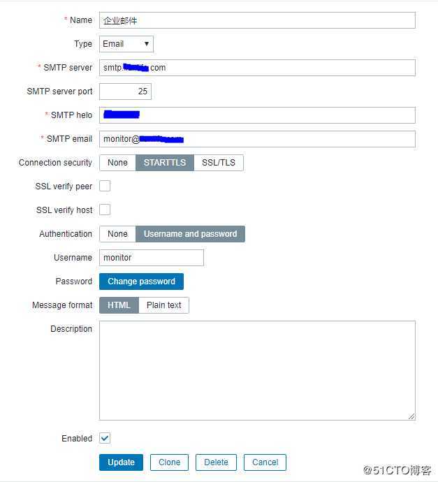 ZABBIX 配置 EMAIL告警通知
