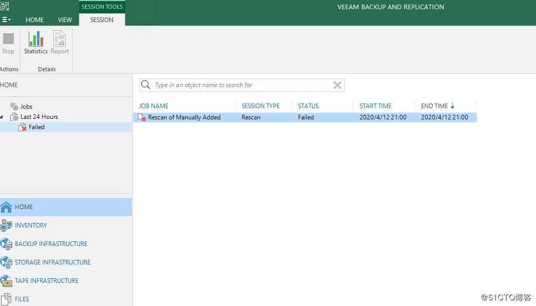 Veeam9.5 U4报Resan of Manually Added