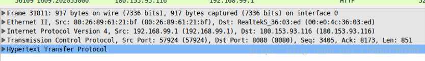 封包详细信息 (Packet Details Pane)