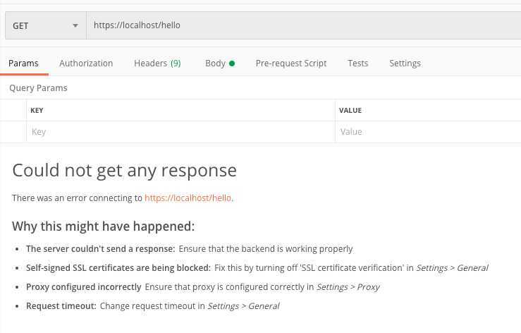 Postman Failed