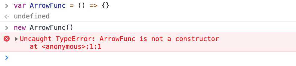 new 调用箭头函数报错