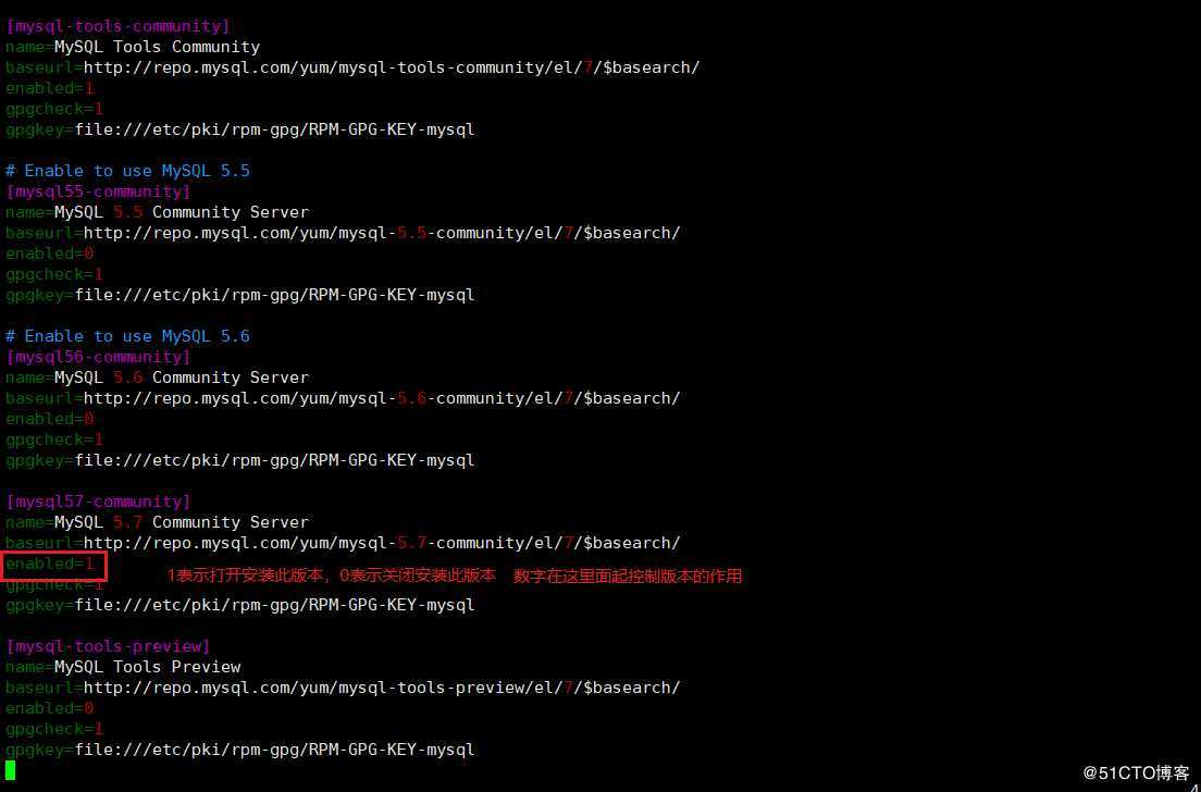 CentOS 7 系统YUM 安装MySQL 5.7