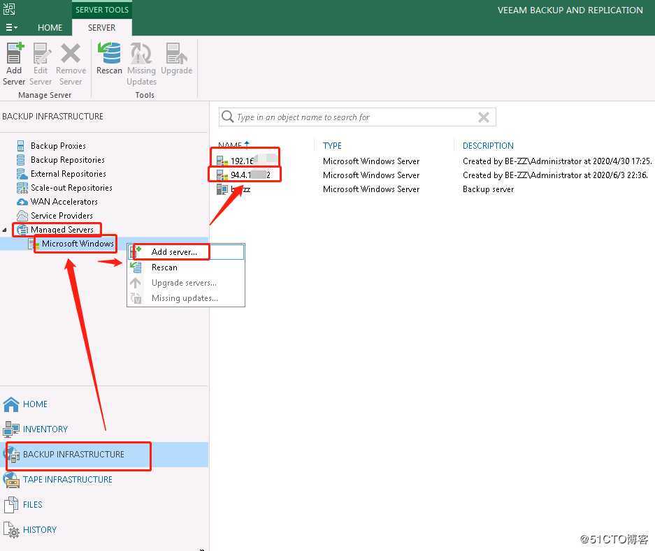 如何用veeam给windows服务器做备份？