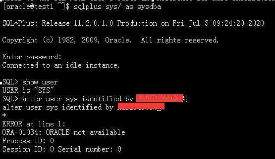 oracle not available process id 0 session id 0 serial number