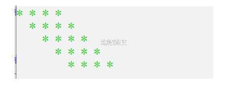 输出一下图案* * * *   * * * *     * * * *       * * * *         * * * *