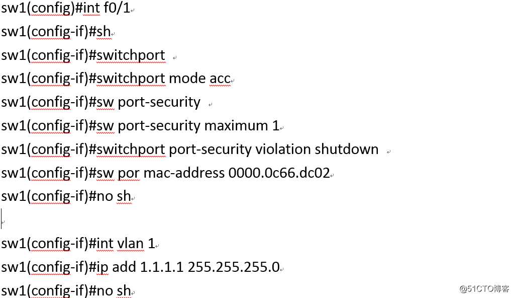 CCNP(BCMSN)实验：配置交换机的端口安全