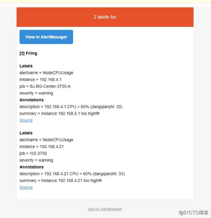 (四) Prometheus 监控思科交换机---Alertmanager 邮件报警展示报警