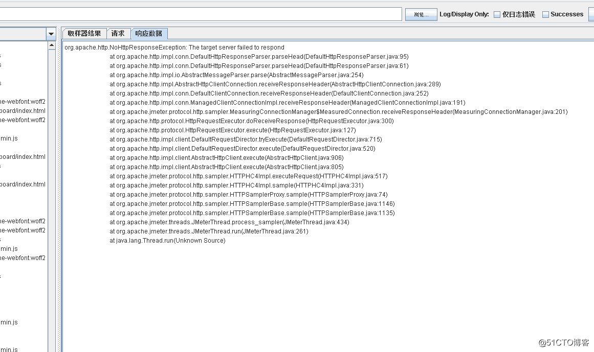 JMeter出现“the target server failed to respond“的解决办法