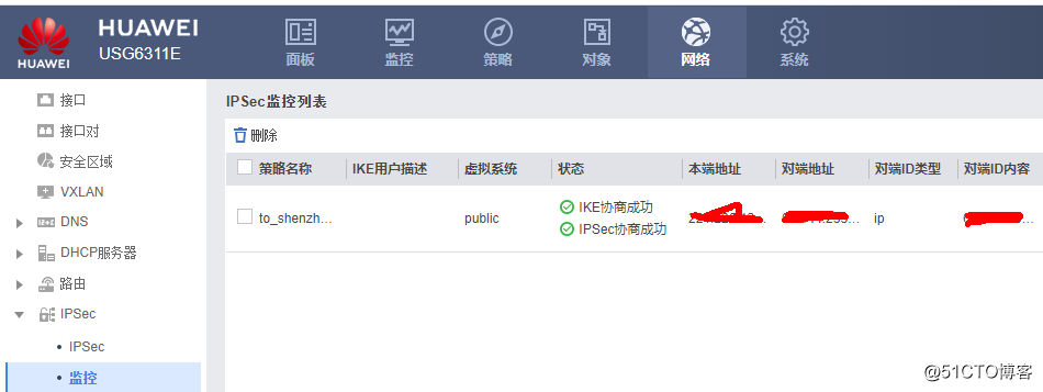 华为防火墙配置IPsec***详解