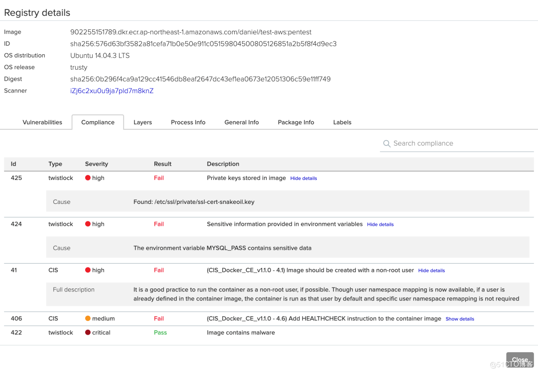 使用 Palo Alto Networks 的 Prisma Cloud 计算版本扫描 AWS 镜像