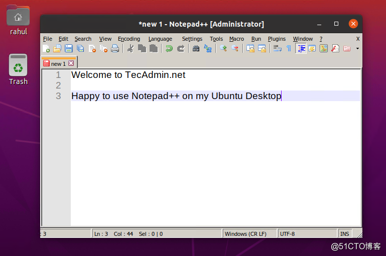 Installing notepad++ on ubuntu