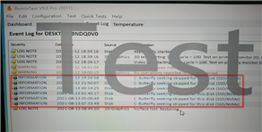 Butterfly seeking skipped for this disk (SSD/NVMe)"